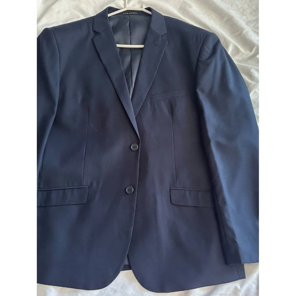 Vintage Alain Dupetit Paris Navy Blazer 48R 42W Men’s Suit Jacket Classic Wool